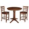 International Concepts 36 in. Round Extension Dining Table with 2 Emily Counter Height Stools - 3 Piece Set K581-36RXT-27-S61722 - alternate 2
